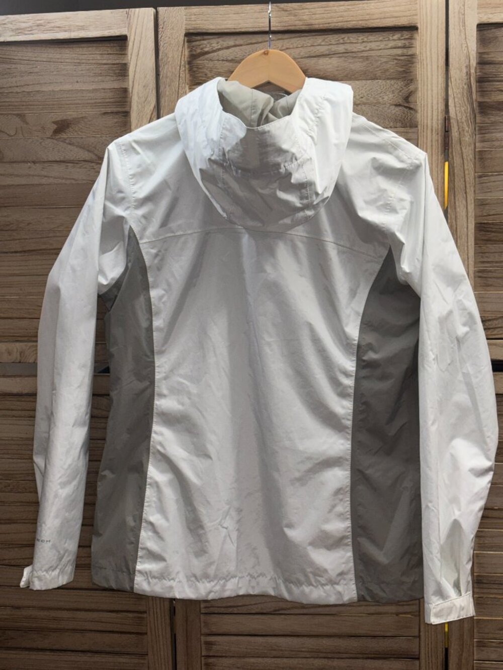 Columbia Women's White & Gray Hooded Rain Jacket Size M - Picture 3 of 10